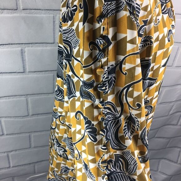 Zac & Rachel Top Size Medium Mustard Yellow Navy - Picture 8 of 8